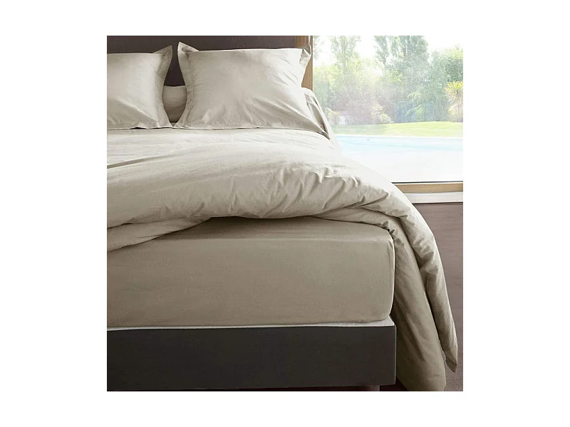Housse de couette en percale de coton - Manoir - 240 x 220 cm - Brun