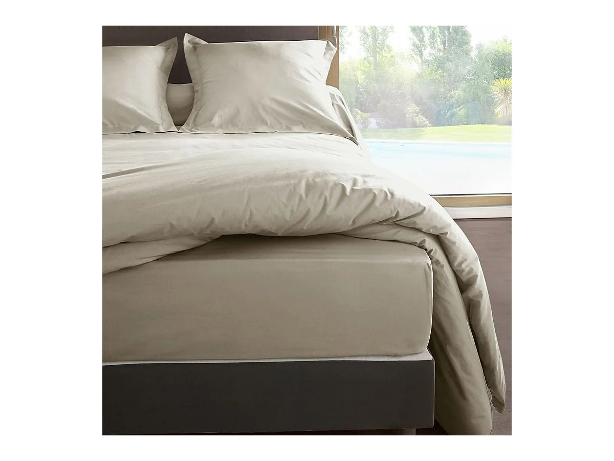 Housse de couette Lin en percale de coton 80 fils 200x200 cm