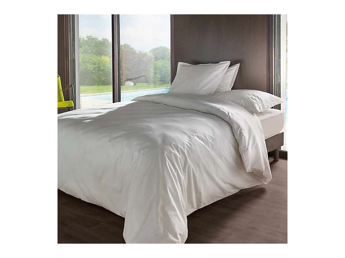 Housse de couette Neige en percale de coton 80 fils 200x200 cm