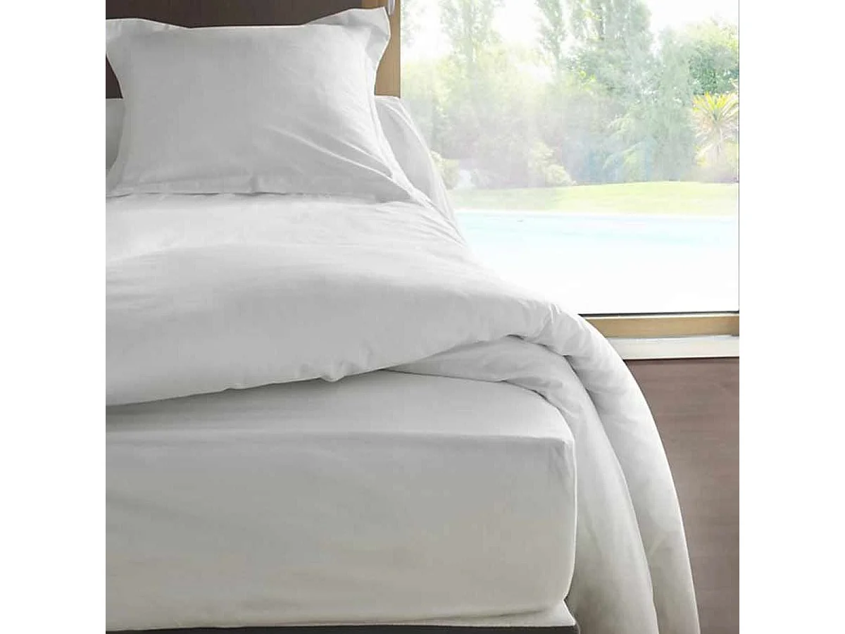 Housse de couette Neige en percale de coton 80 fils 200x200 cm