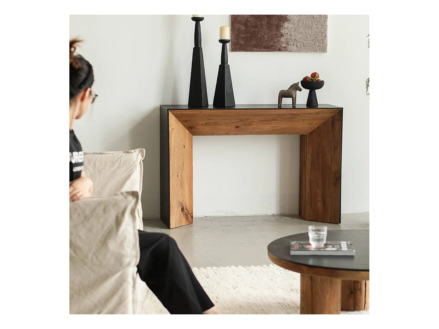 Console en pin recyclé Constance