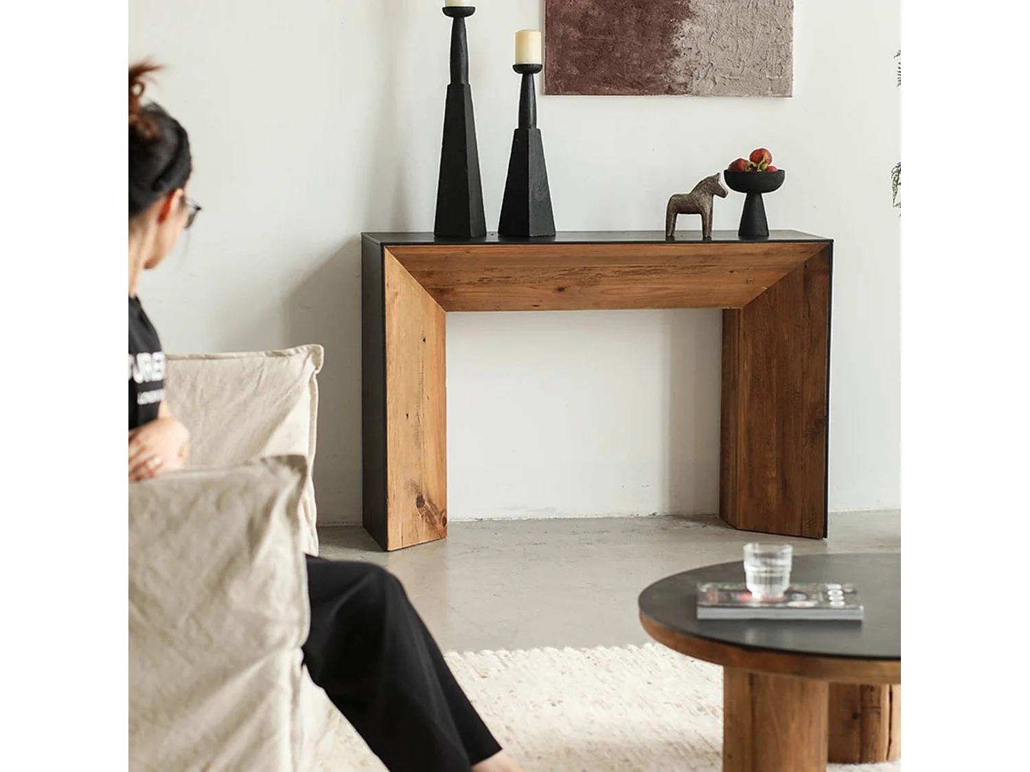 Console en pin recyclé Constance