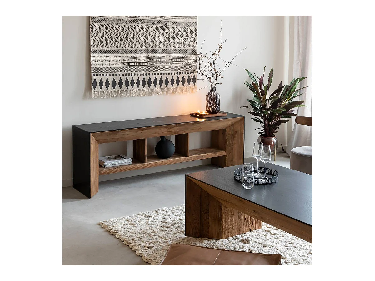 Meuble TV en pin recyclé Constance