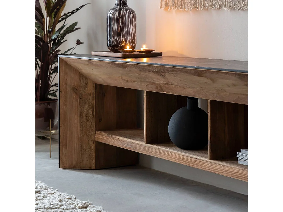 Meuble TV en pin recyclé Constance