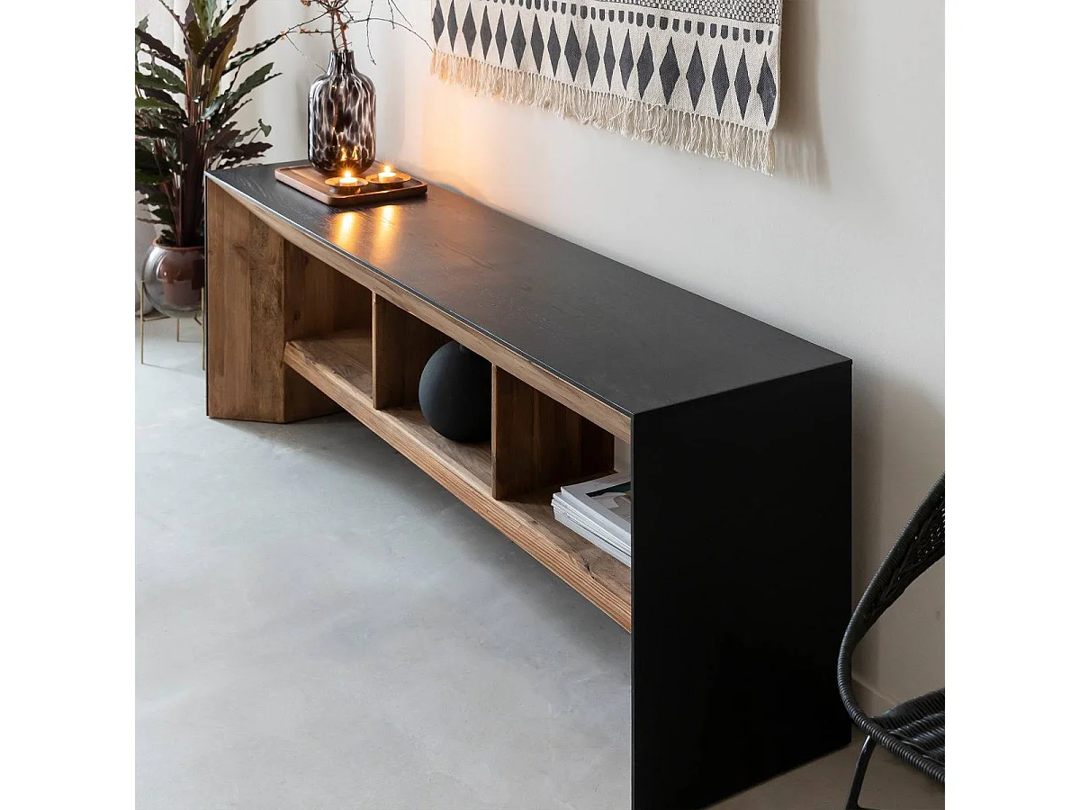 Meuble TV en pin recyclé Constance