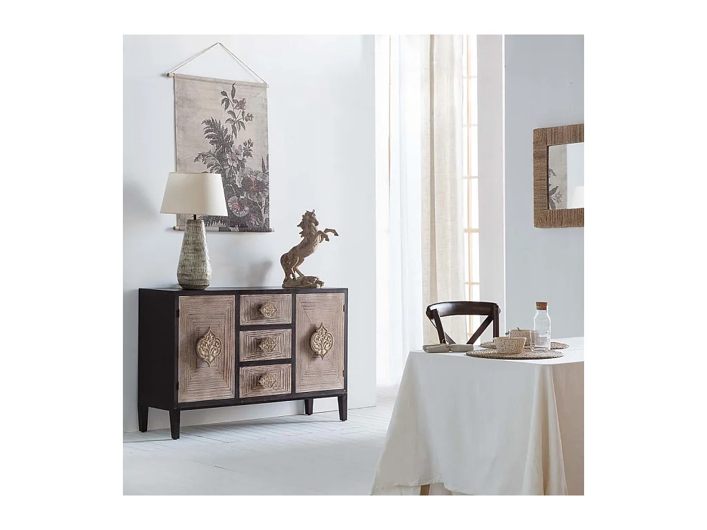 Buffet en bois marron 133x40x87h