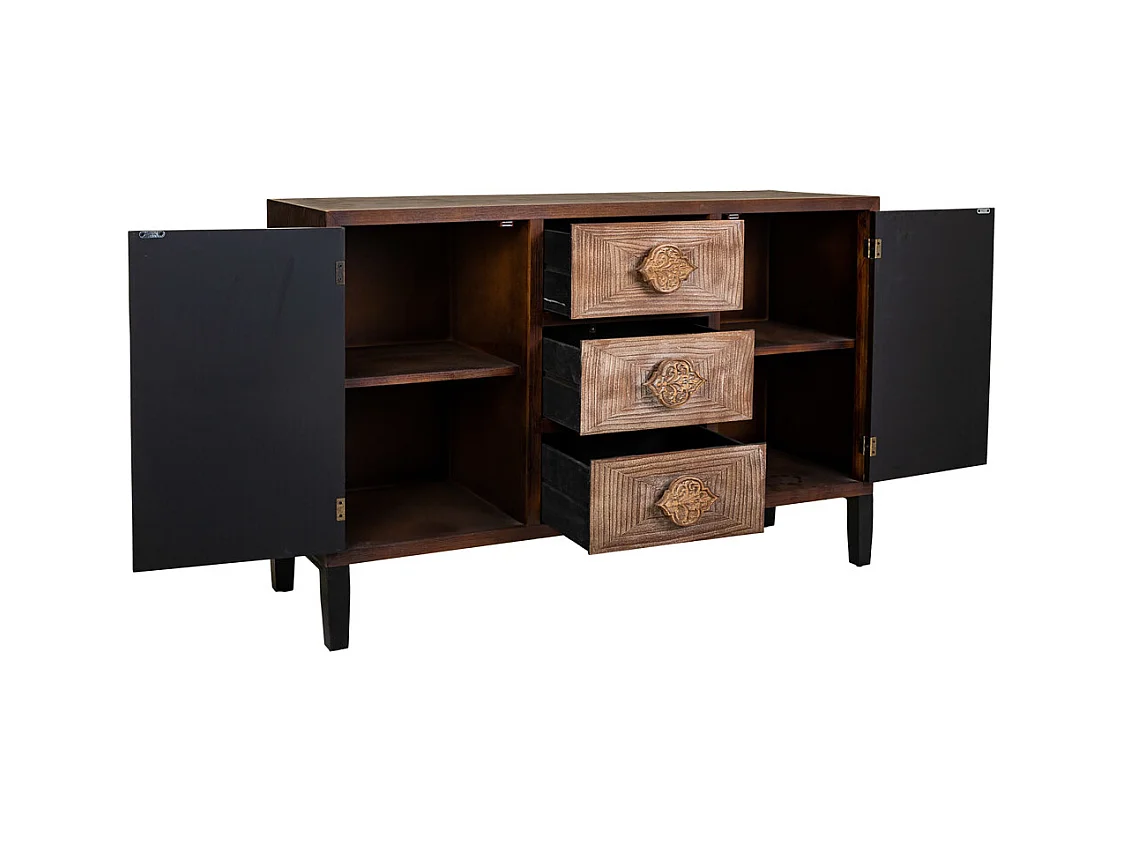 Buffet en bois marron 133x40x87h