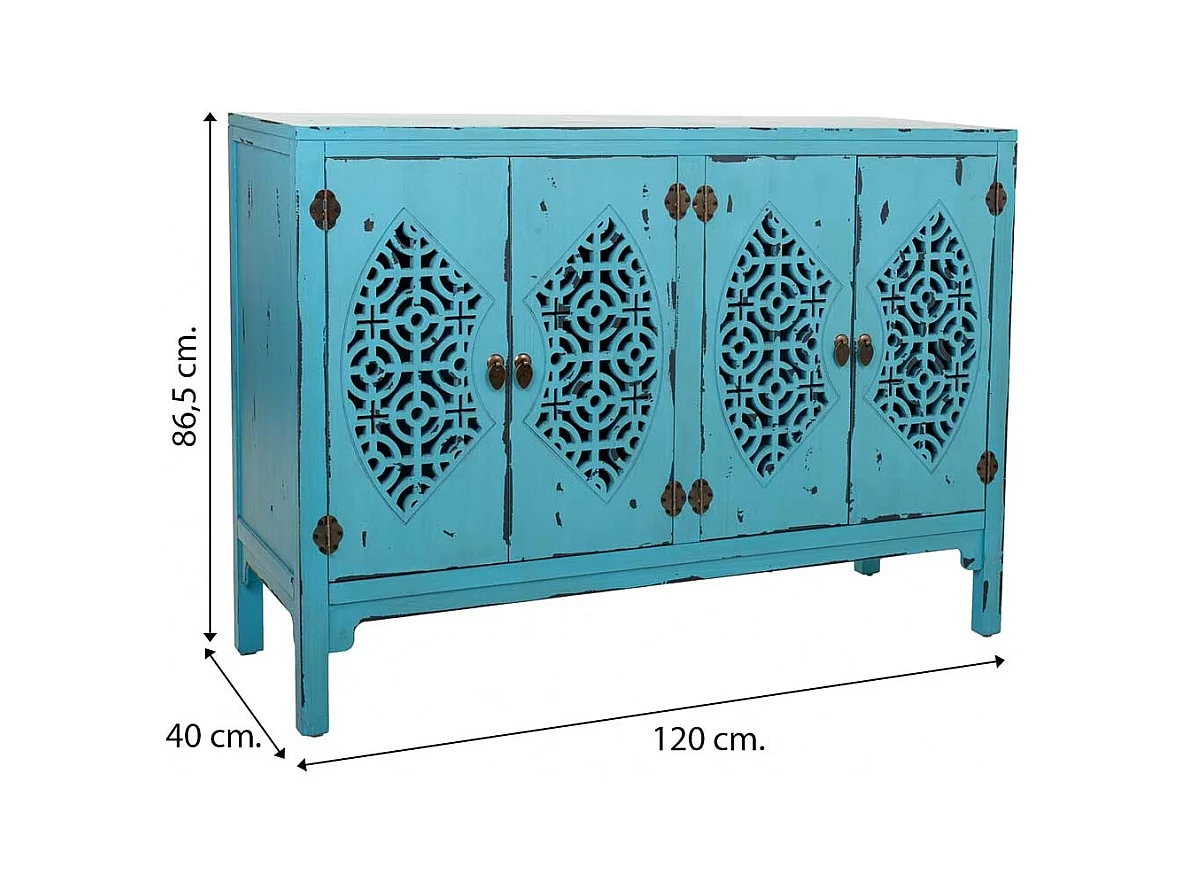 Buffet em madeira com 4 portas