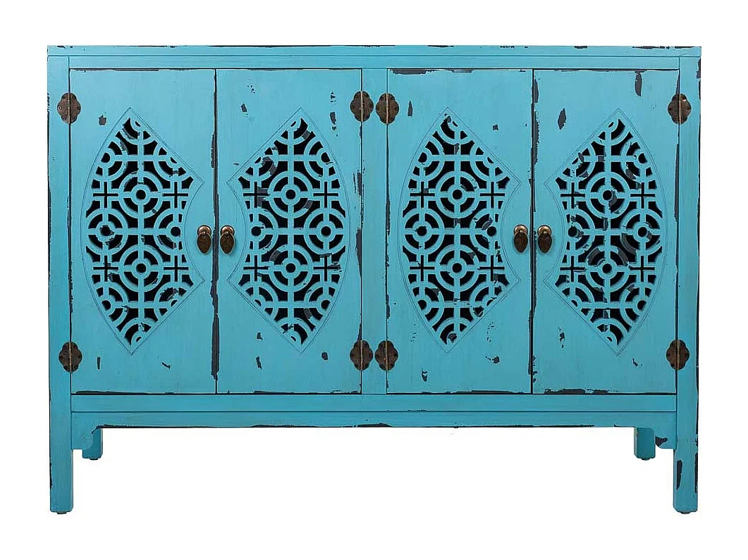 Credenza in legno blu 120x40x86,5h