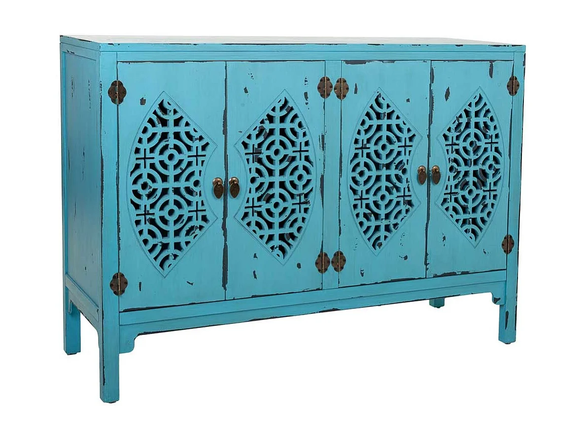 Credenza in legno blu 120x40x86,5h