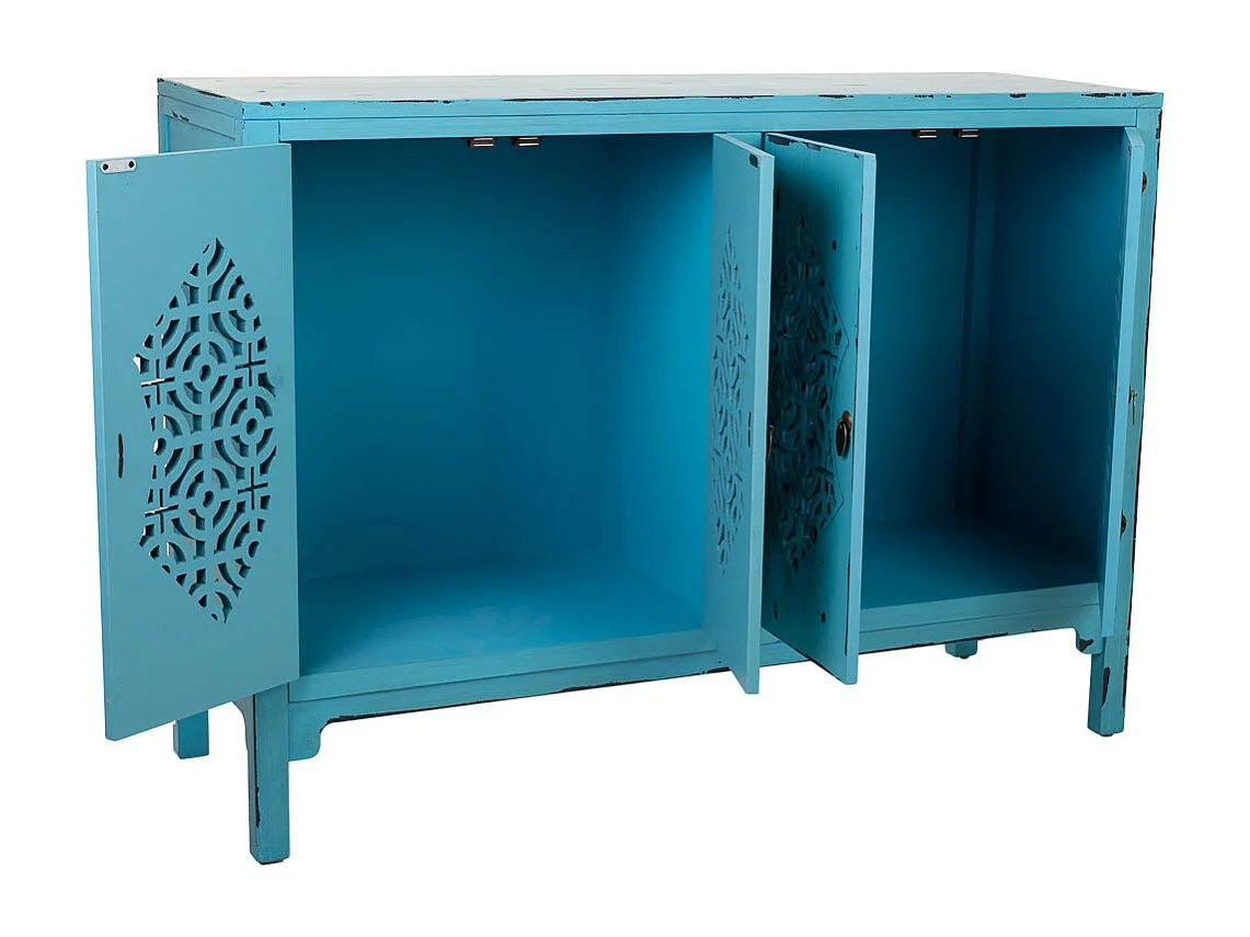 Credenza in legno blu 120x40x86,5h