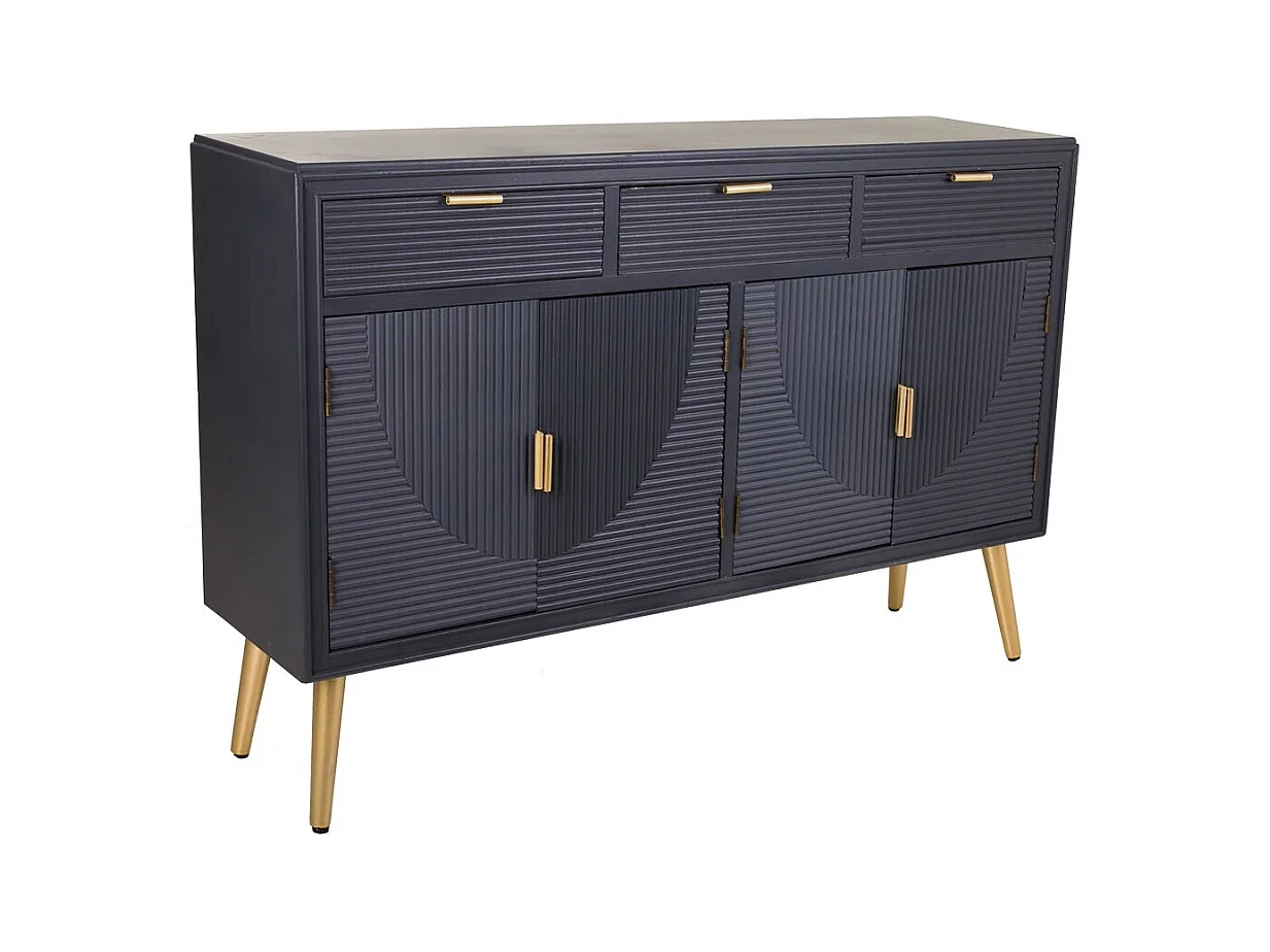 Credenza in legno grigio scuro 121,5x34x81,5h