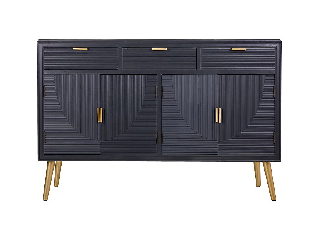 Credenza in legno grigio scuro 121,5x34x81,5h