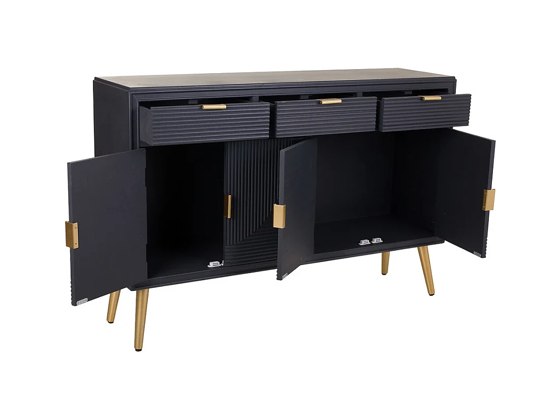 Credenza in legno grigio scuro 121,5x34x81,5h