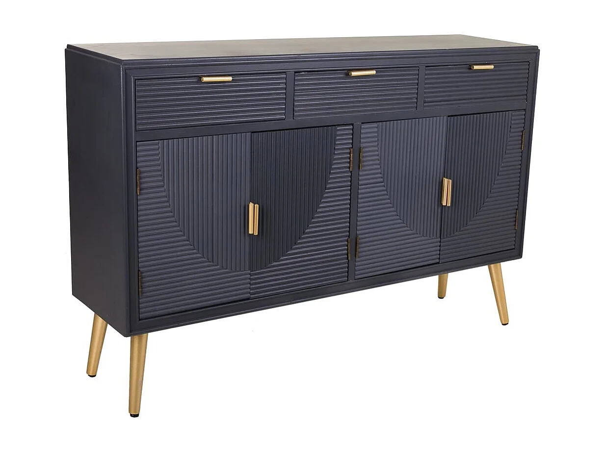 Credenza in legno grigio scuro 121,5x34x81,5h
