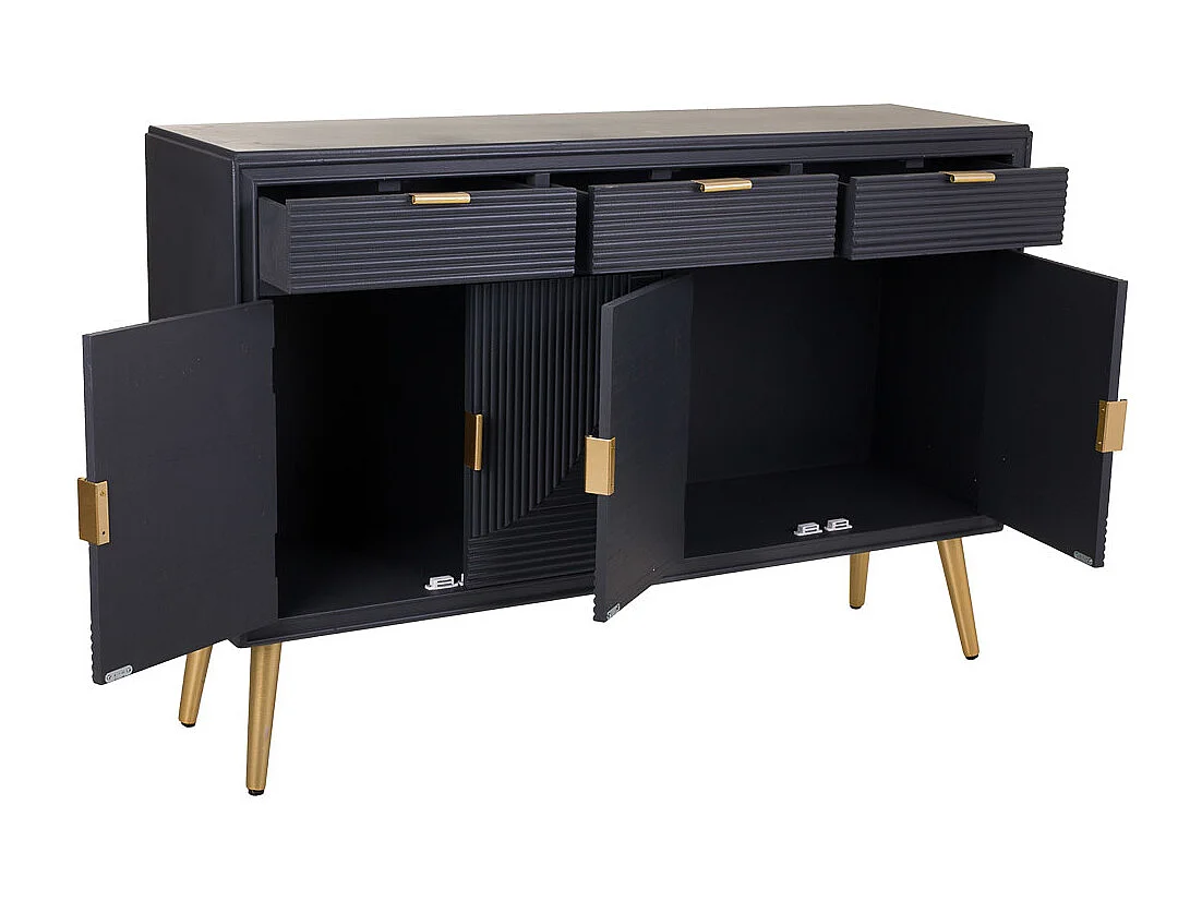 Credenza in legno grigio scuro 121,5x34x81,5h