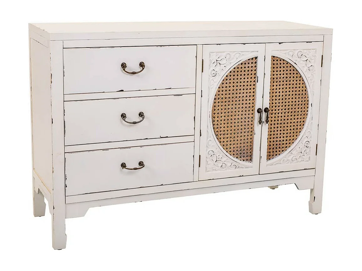 Aparador de madeira branco 106x73x36