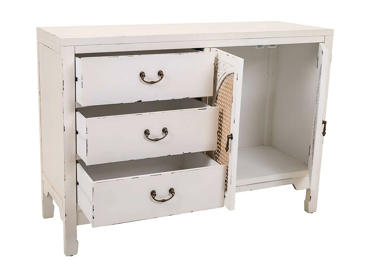 Aparador de madeira branco 106x73x36