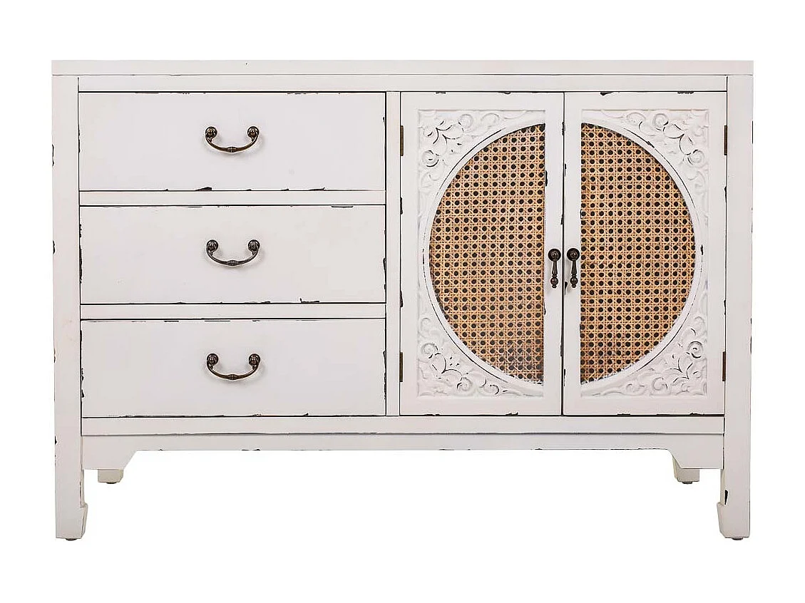 Aparador de madeira branco 106x73x36