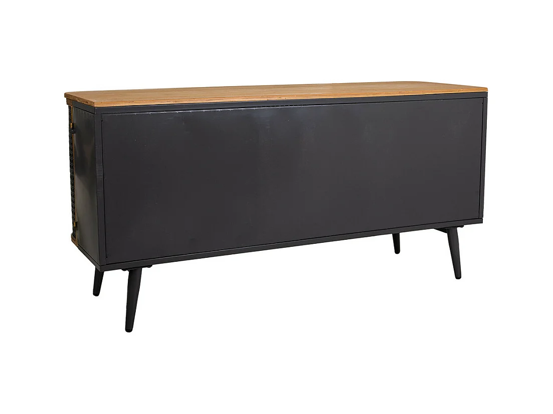 Aparador de metal e madeira com 3 portas 118x38x58,5h cm