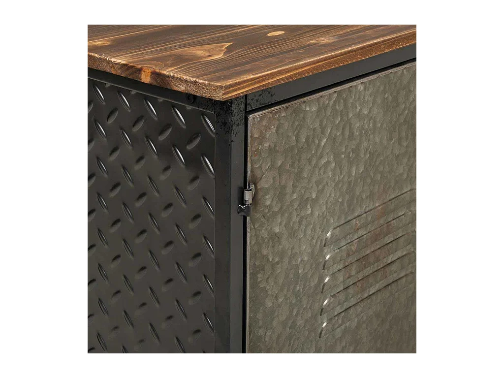 Credenza in metallo e legno con 2 porte 90,5x32,5x58h cm