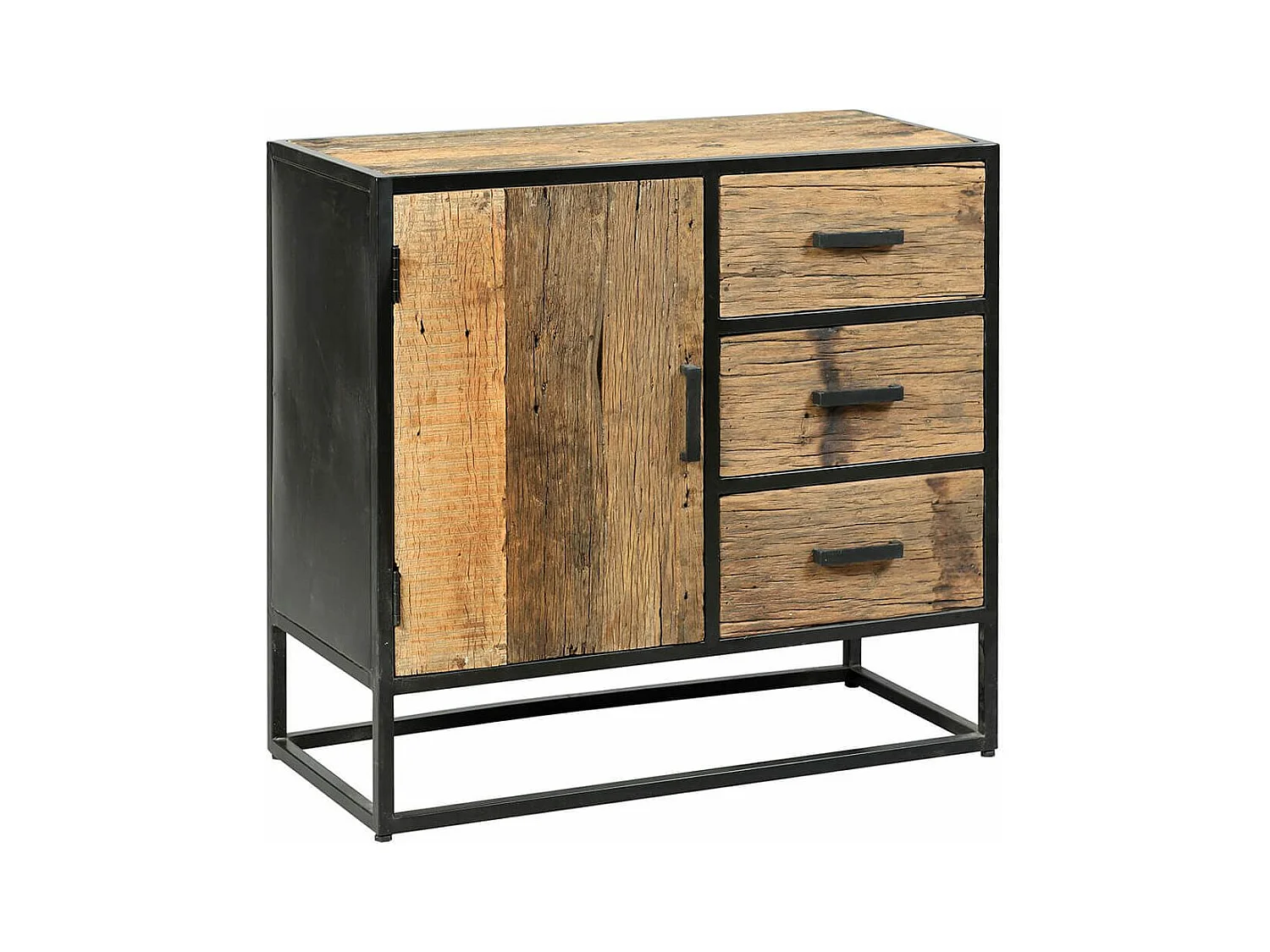 TANETOA - Meuble de Rangement en Teck Recyclé et Métal