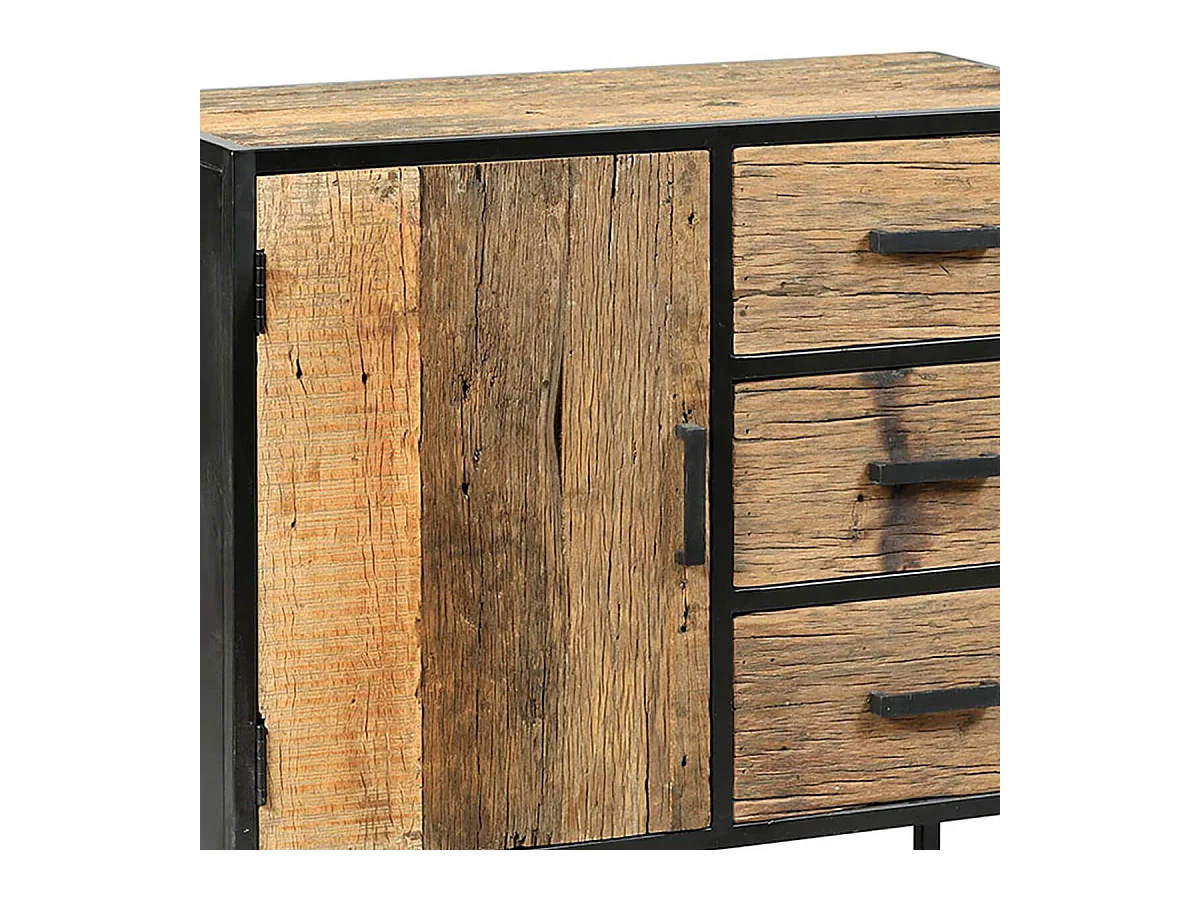 TANETOA - Meuble de Rangement en Teck Recyclé et Métal