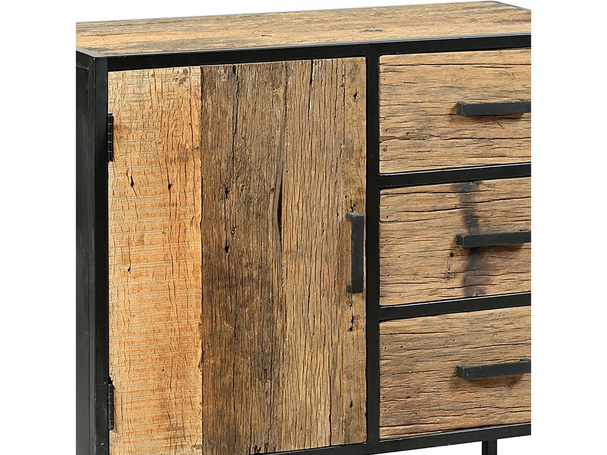 TANETOA - Meuble de Rangement en Teck Recyclé et Métal