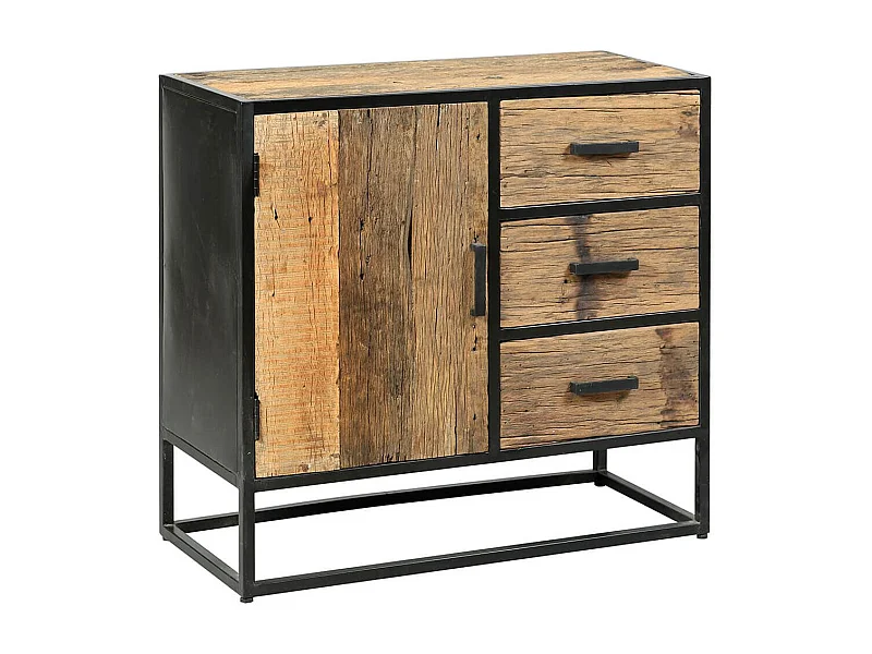 TANETOA - Meuble de Rangement en Teck Recyclé et Métal