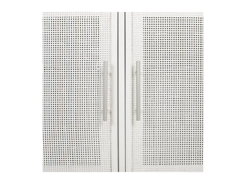 Aparador de madeira branca e grade 120x41,5x71