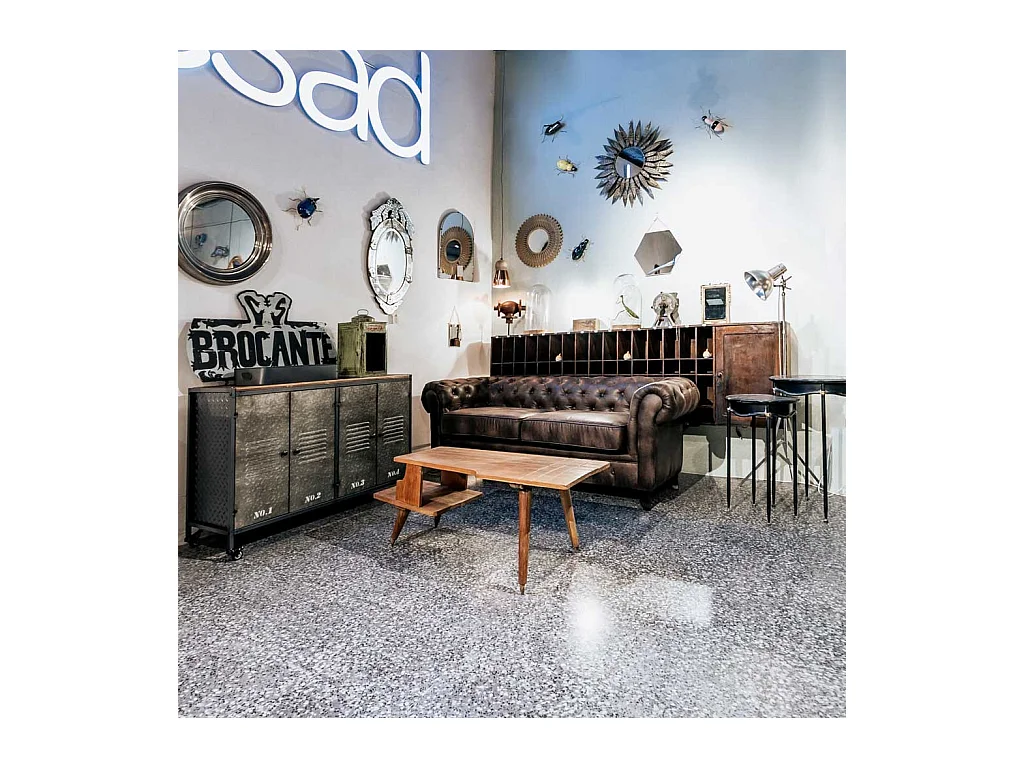 Aparador de metal y madera con 4 puertas 124,5x40,5x82,5h cm