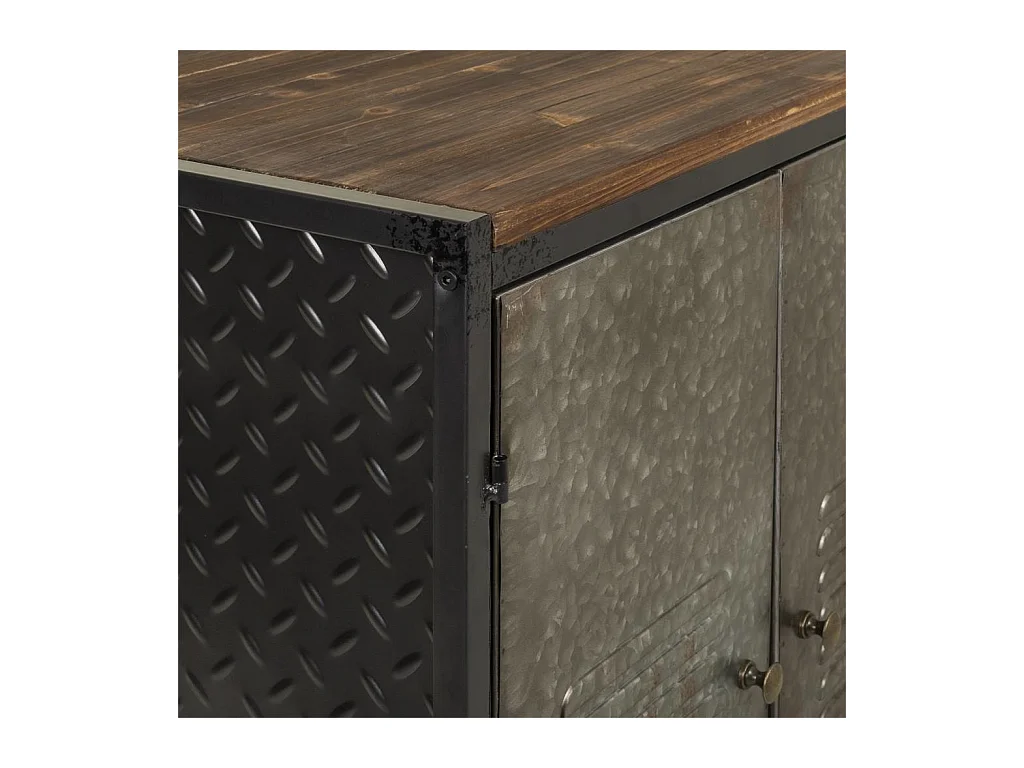 Aparador de metal y madera con 4 puertas 124,5x40,5x82,5h cm