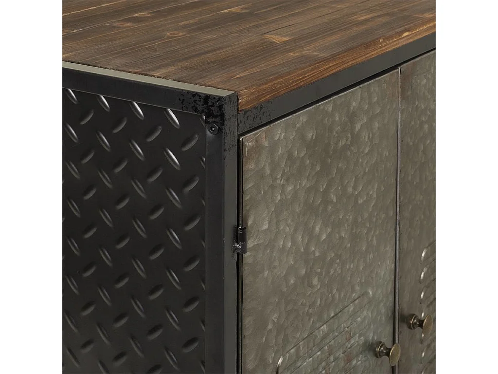 Aparador de metal y madera con 4 puertas 124,5x40,5x82,5h cm