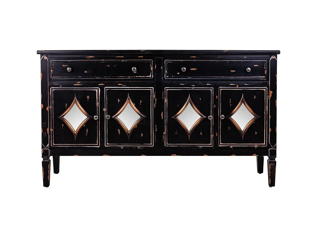 Credenza in legno nero140x38x80h