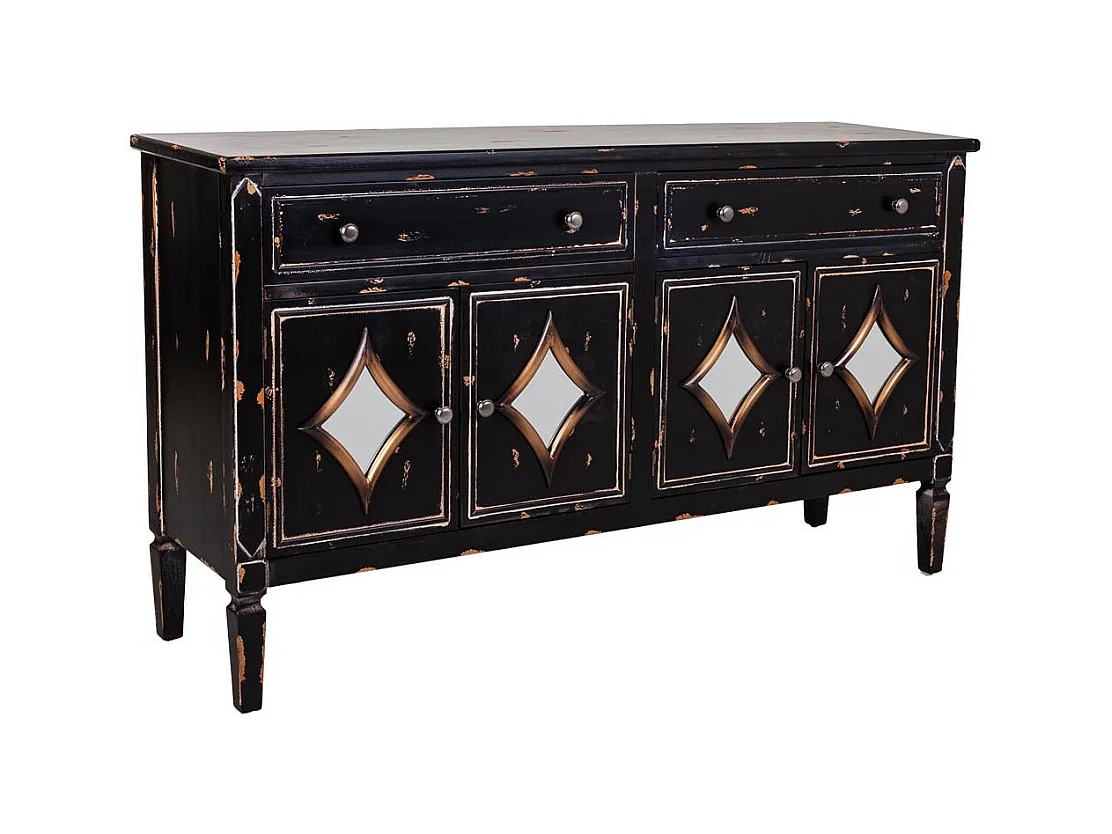 Credenza in legno nero140x38x80h