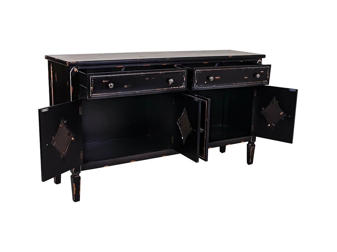 Credenza in legno nero140x38x80h