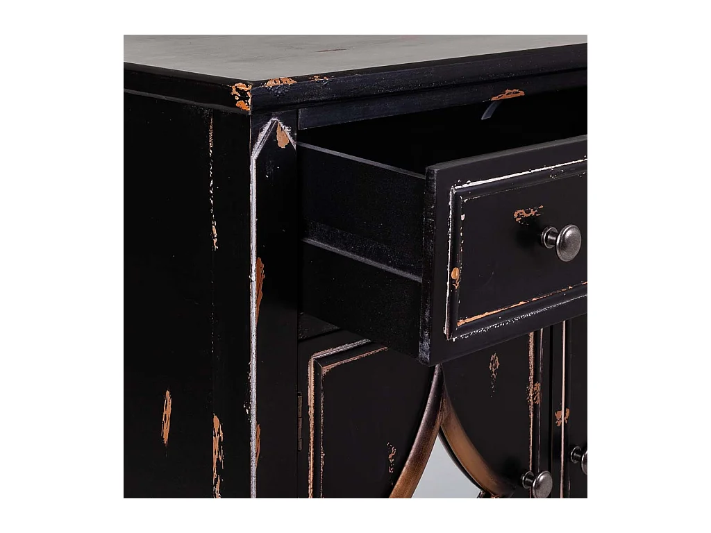 Credenza in legno nero140x38x80h