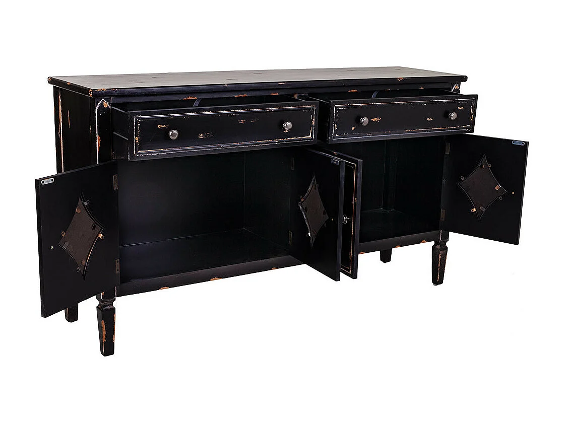 Aparador de madeira preto140x38x80