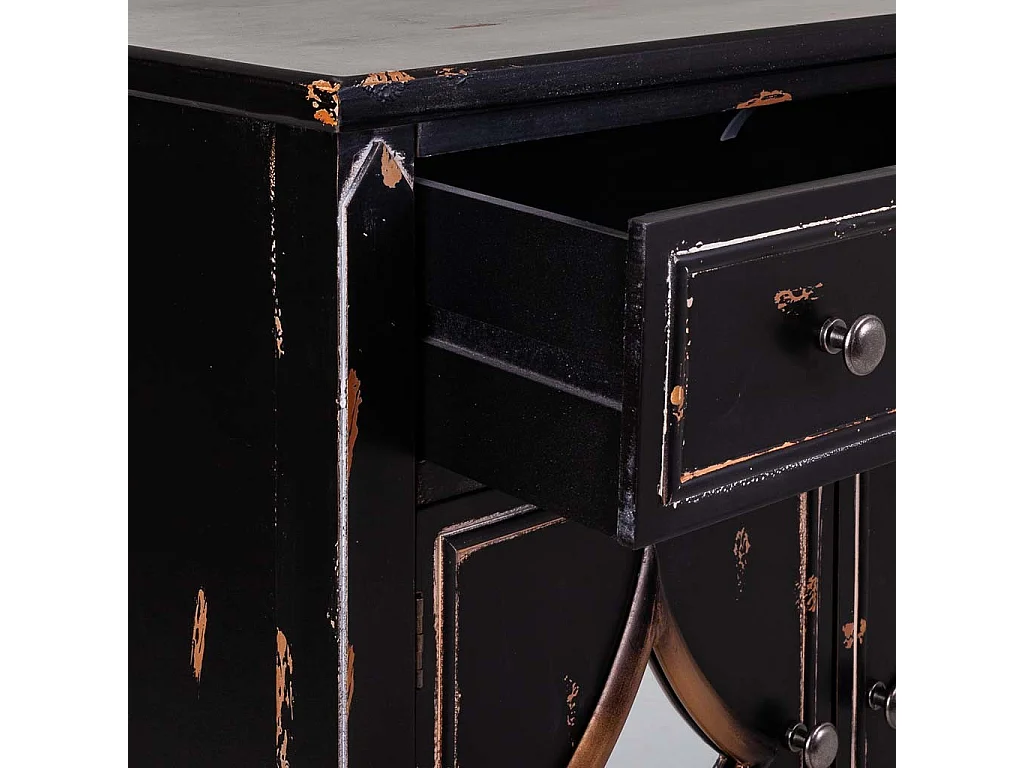 Aparador de madeira preto140x38x80