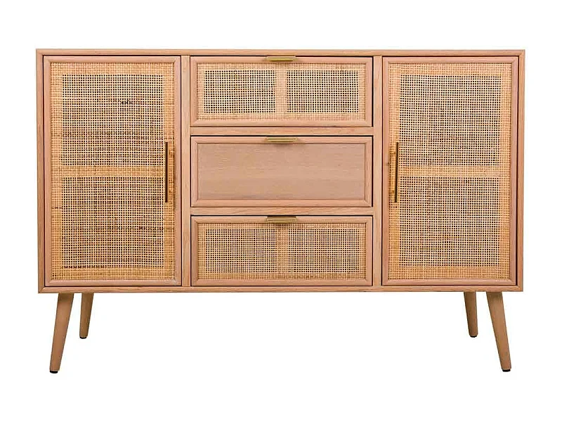 Buffet en bois et grille marron 120x40.5x81h