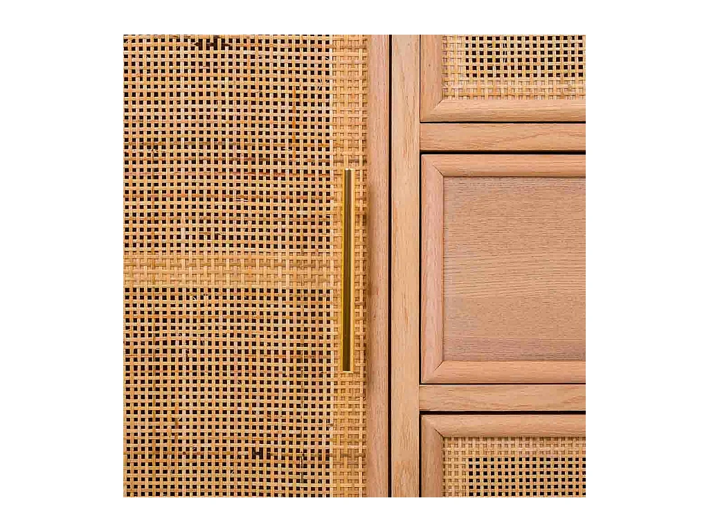 Aparador de madeira e malha marrom 120x40,5x81