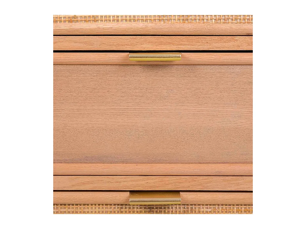 Aparador de madeira e malha marrom 120x40,5x81