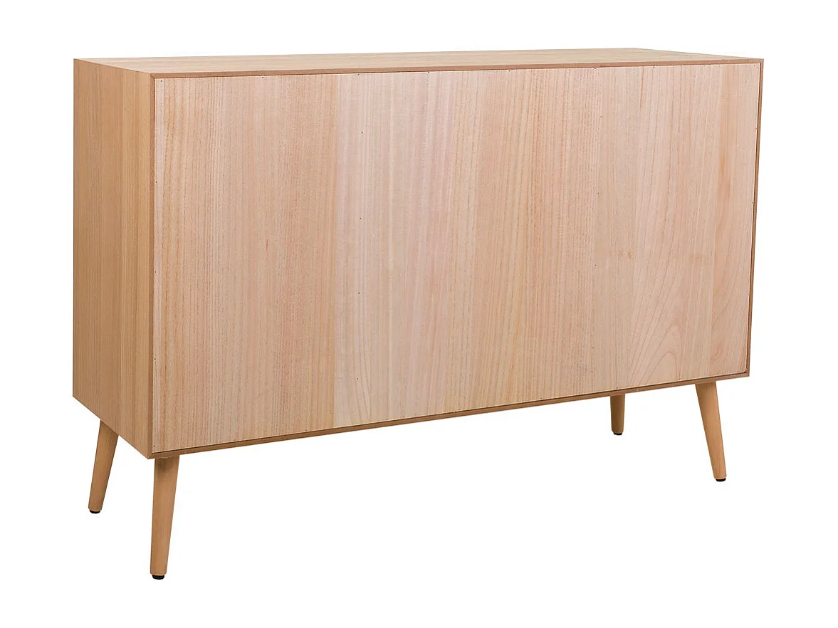 Aparador de madera y rejilla marrón 120x40.5x81