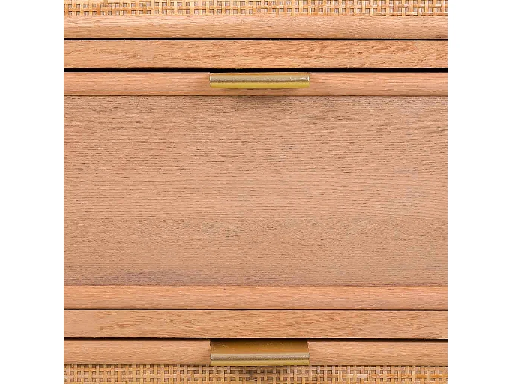 Aparador de madera y rejilla marrón 120x40.5x81