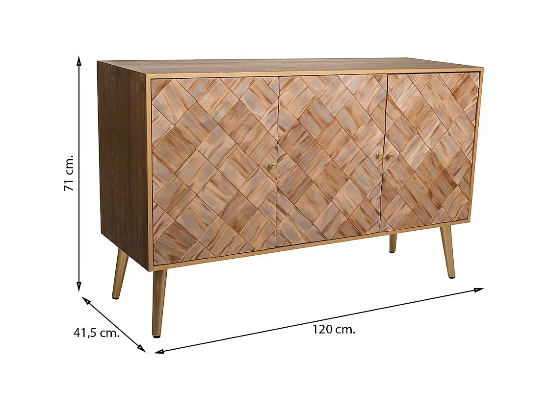 Buffet en bois marron 120x41,5x71h