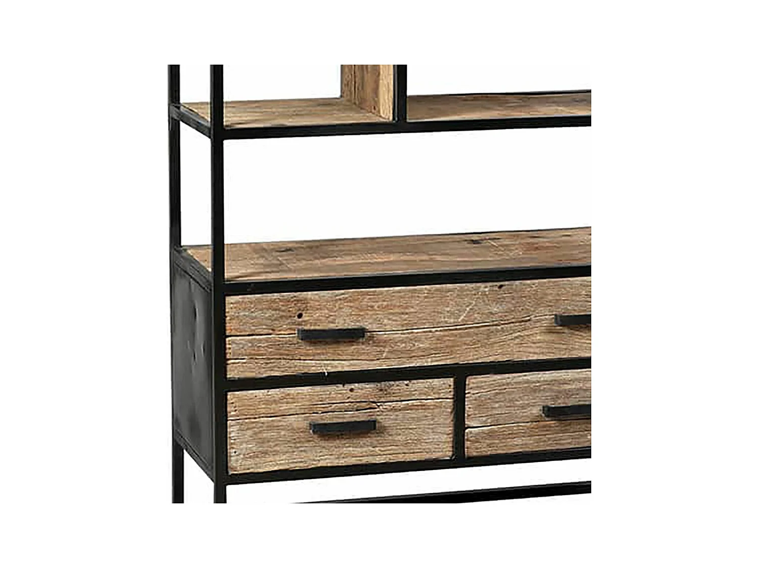 TANETOA - Etagère 3 Tiroirs en Teck Recyclé et Métal