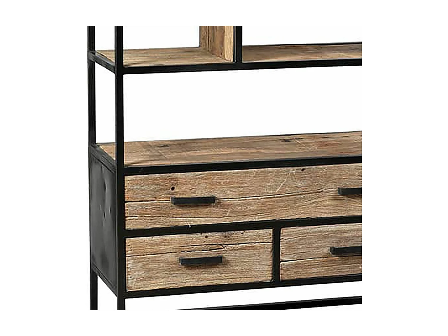 TANETOA - Etagère 3 Tiroirs en Teck Recyclé et Métal