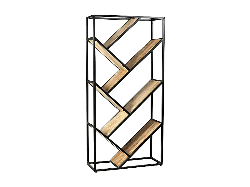 VARUA - Etagère en Manguier Massif Tablettes en Diagonale