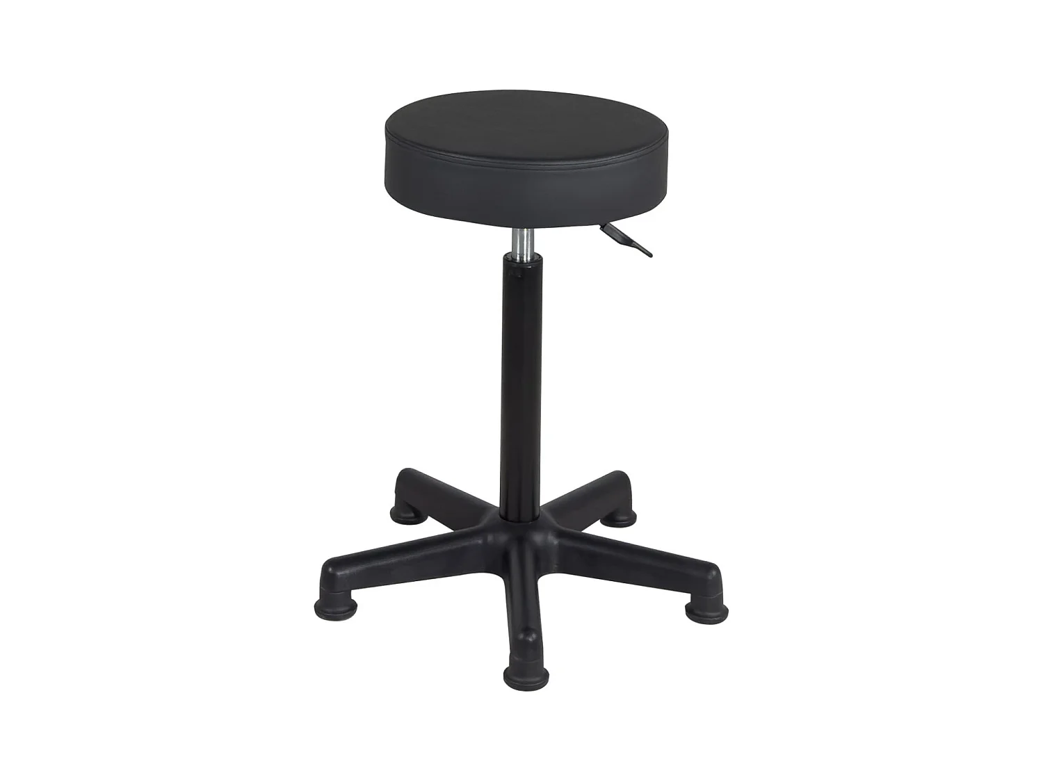 Tabouret de travail caisse comptoir simili rembourré pivotant hauteur réglable 61-81 cm YÉ+ (noir)