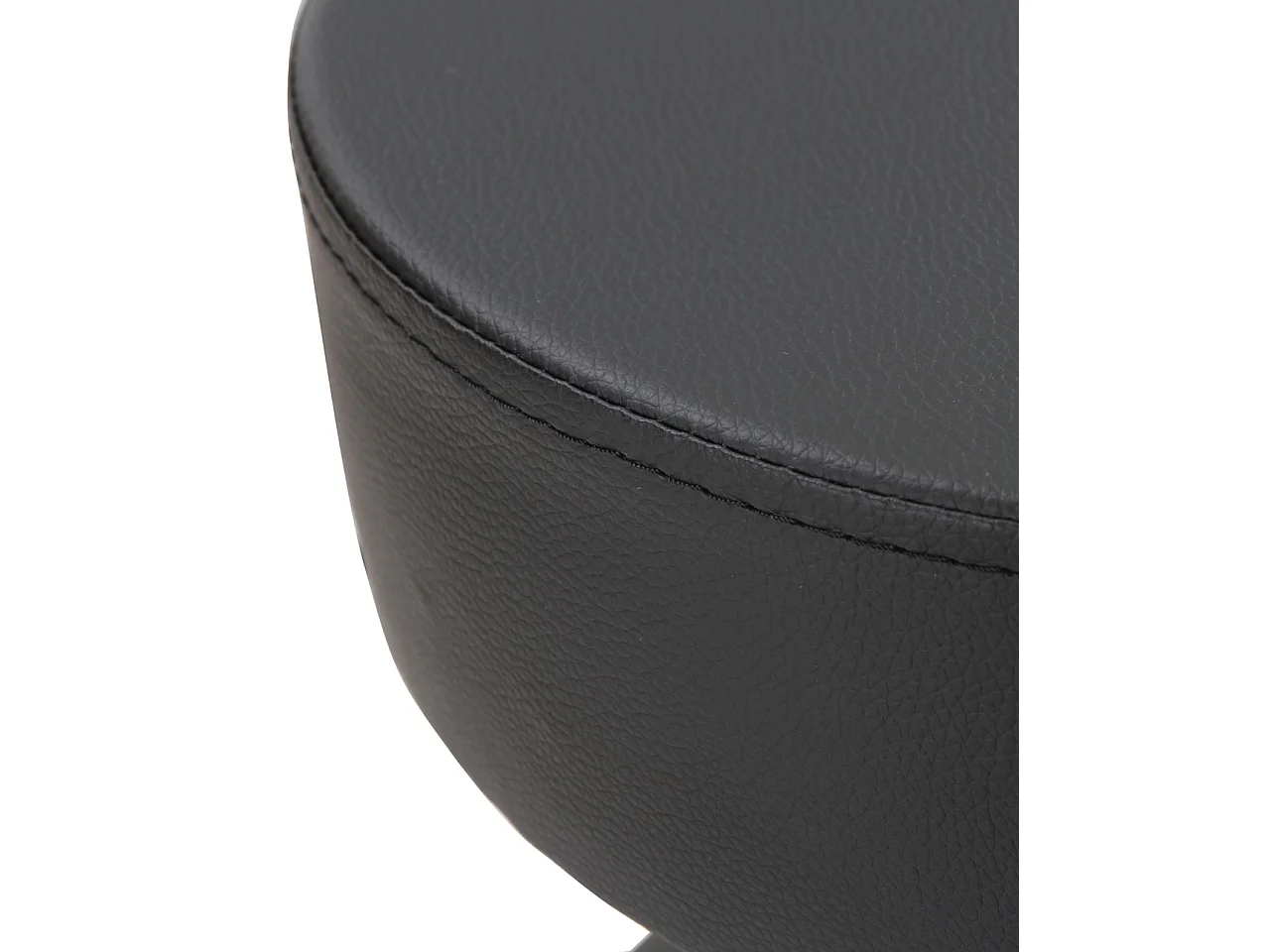 Taburete de trabajo, asiento redondo de cuero sintético acolchado sin respaldo, giratorio, gran altura ajustable de 61 a 81 cm YÉ+ (negro)